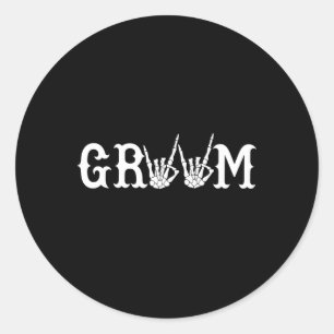 Halloween Wedding Bride Groom Skeleton tot de dood Ronde Sticker