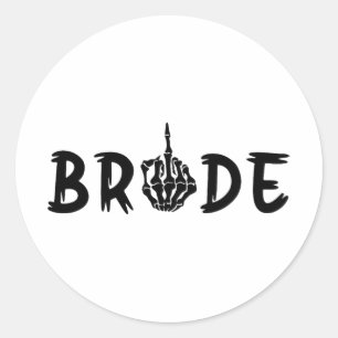 Halloween Wedding Bride Groom Skeleton tot de dood Ronde Sticker