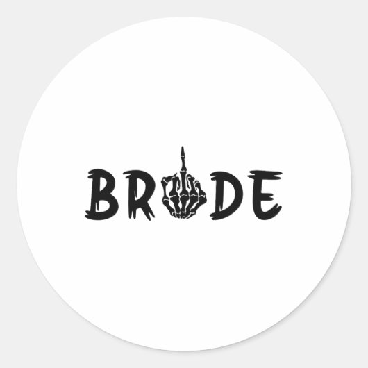 Halloween Wedding Bride Groom Skeleton tot de dood Ronde Sticker (Voorkant)