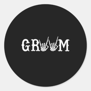 Halloween Wedding Bride Groom Skeleton tot de dood Ronde Sticker