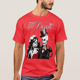 Halloween Wedding Gothic Bride Groom Skeleton Till T-shirt