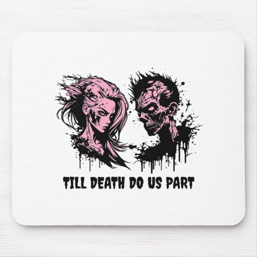 Halloween Wedding Gothic Bruid Bruidegom Zombies T Muismat (Voorkant)