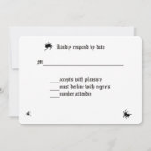 Halloween Wedding Gothic, Skull, Spiders RSVP-kaar Kaart (Achterkant)