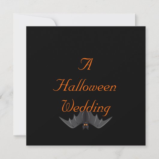 Halloween Wedding - (Hanging Bat) Kaart (Voorkant)