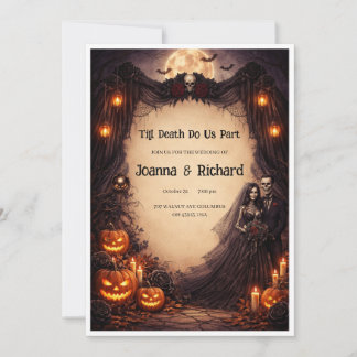 Halloween Wedding inventation. Kaart