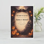 Halloween Wedding inventation. Kaart (Staand voorkant)
