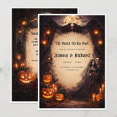 Halloween Wedding inventation. Kaart (Voorkant / Achterkant)