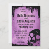Halloween Wedding Invitation and Skull Kaart (Voorkant)