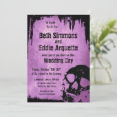 Halloween Wedding Invitation and Skull Kaart (Staand voorkant)