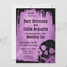 Halloween Wedding Invitation and Skull