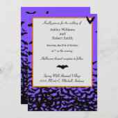 Halloween Wedding Invitation Flat Kaart Black Bats (Voorkant / Achterkant)