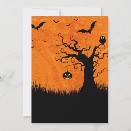 Halloween Wedding Invitation Flat Kaart Pumpkin (Achterkant)