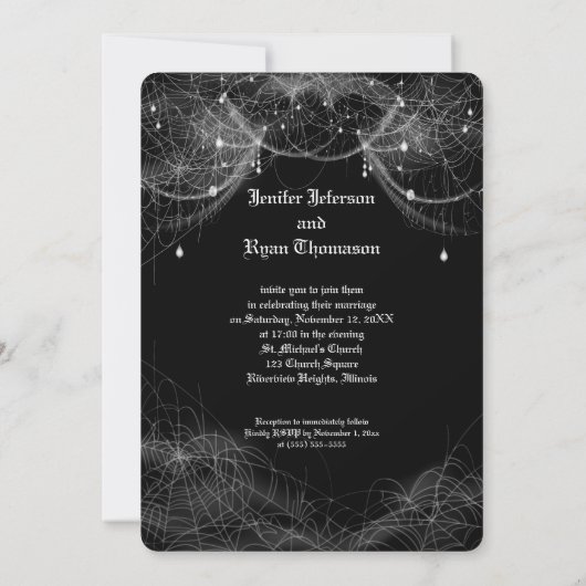 halloween wedding Invitation Kaart (Achterkant)