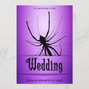 Halloween Wedding Invitations Paarse Spider Kaart