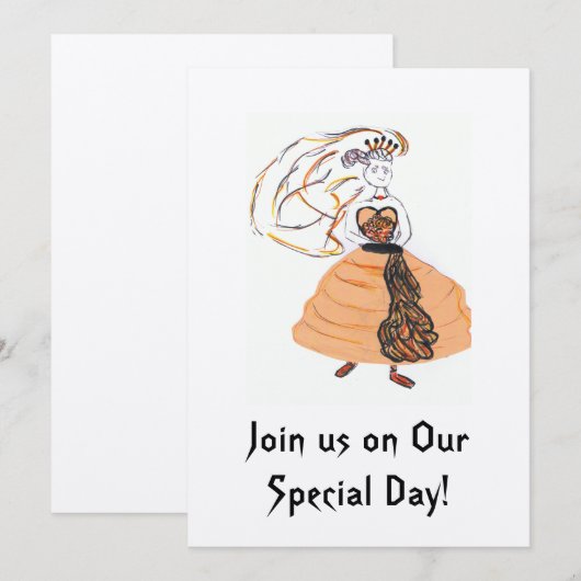 Halloween Wedding Invite Kaart (Voorkant / Achterkant)