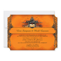 Halloween Wedding Invite - Oranje en zwarte liefde