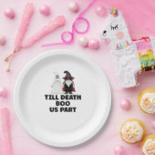 Halloween Wedding Jubileum - Till Death Boo Us Papieren Bordje (Feest)