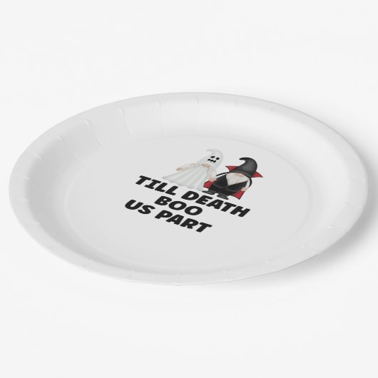 Halloween Wedding Jubileum - Till Death Boo Us Papieren Bordje (Gekanteld)