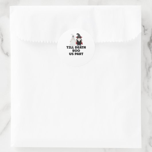 Halloween Wedding Jubileum - Till Death Boo Us Ronde Sticker (Tas)