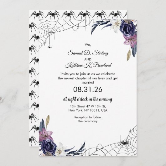 Halloween Wedding Kaart (Voorkant / Achterkant)