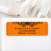 Halloween Wedding Label - Sinaasappel & zwart (Insitu)
