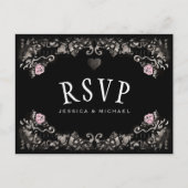 Halloween Wedding Matching RSVP Briefkaarten begra (Voorkant)
