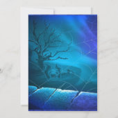 Halloween Wedding Midnight Blue Flat Invitation Kaart (Achterkant)