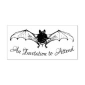 Halloween Wedding Party Cool Gothic Bat Invitation Rubberstempel (Afrduk)