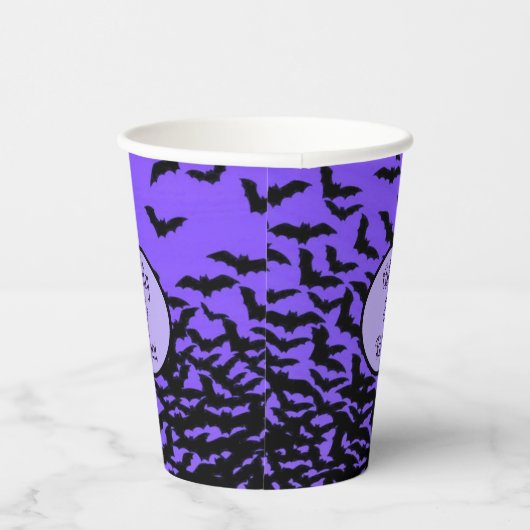 Halloween Wedding Personaliseert Names Fly Away Ba Papieren Bekers (Rechts)