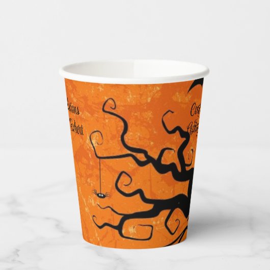 Halloween Wedding Personaliseert Names Spooky Tree Papieren Bekers (Links)