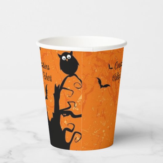 Halloween Wedding Personaliseert Names Spooky Tree Papieren Bekers (Rechts)