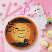 Halloween Wedding Reception personaliseert Papieren Bordje (Feest)