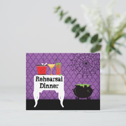Halloween Wedding Rehearsal Dinner Uitnodiging (Staand voorkant)