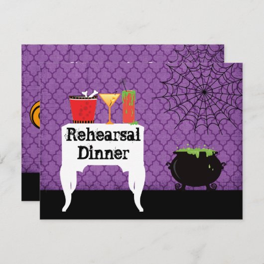 Halloween Wedding Rehearsal Dinner Uitnodiging (Voorkant / Achterkant)