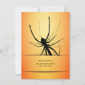 Halloween Wedding Rehearsal nodigt Oranje spin uit Kaart (Achterkant)