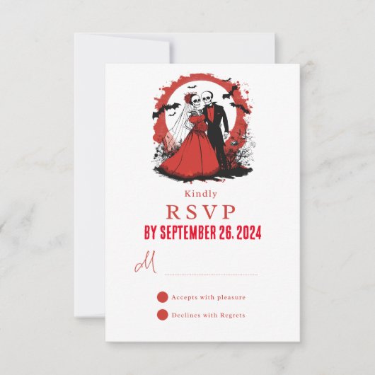 Halloween Wedding RSVP Kaart (Voorkant)