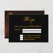 Halloween Wedding RSVP Kaarten 's nachts (Voorkant / Achterkant)