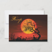 Halloween Wedding RSVP Kaarten 's nachts Kaartje (Achterkant)