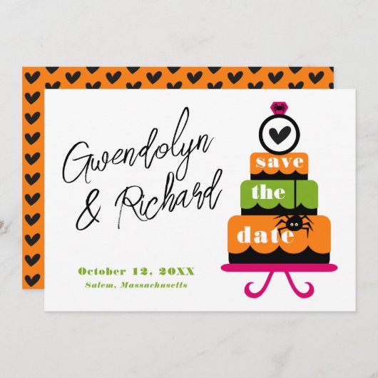 Halloween Wedding Save The Date (Voorkant / Achterkant)