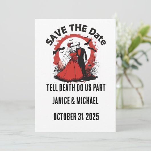 Halloween Wedding Save the Date (Staand voorkant)