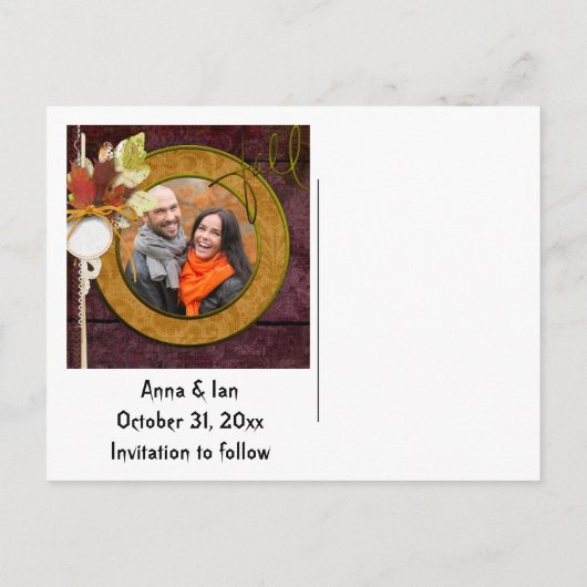 Halloween Wedding Save the Date Aankondigingskaart (Achterkant)