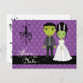 Halloween Wedding Save the Date Aankondigingskaart (Voorkant / Achterkant)