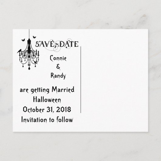 Halloween Wedding Save the Date Aankondigingskaart (Achterkant)