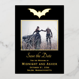 Halloween Wedding Save the Date Folie Uitnodiging