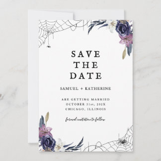 Halloween Wedding Save The Date Kaart