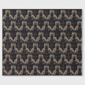 Halloween Wedding Skeleton Champagne Toast Cadeaupapier (Vlak)