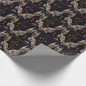 Halloween Wedding Skeleton Champagne Toast Cadeaupapier (Hoek)