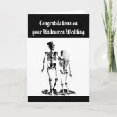 Halloween Wedding Skeleton Paar Gefeliciteerd Kaart (Voorkant)