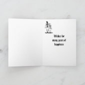 Halloween Wedding Skeleton Paar Gefeliciteerd Kaart (Binnen)