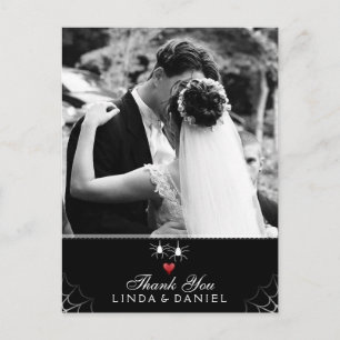 Halloween Wedding Spider Gothic Foto Briefkaart